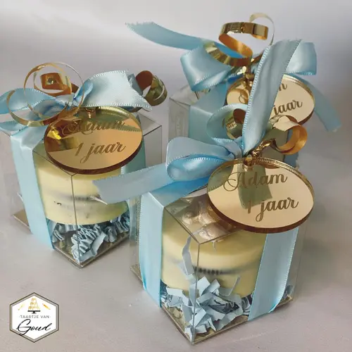 Transparent box for 2 macarons or a mini cupcake (per 100 pieces)