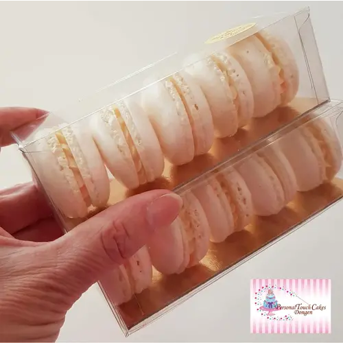 Transparent boxes for macarons in multiple sizes (per 100 pieces)