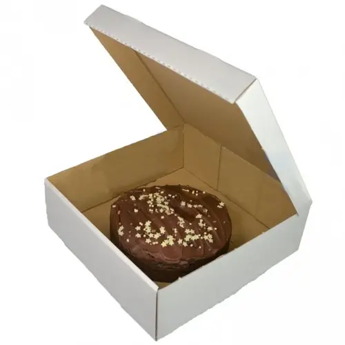 White corrugated cake box - 27x27x10 (per 50 pieces)