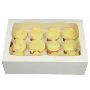 Weiße Box für 12 Mini-cupcakes (25 Stück)