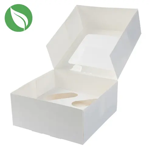 Biodegradable box for 4 cupcakes (25 pieces)