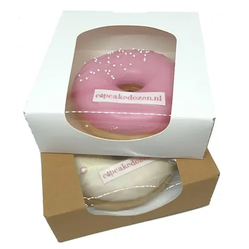 Biodegradable kraft box for 1 donut, brownies, macarons, chocolates, etc. (per 250 pieces)