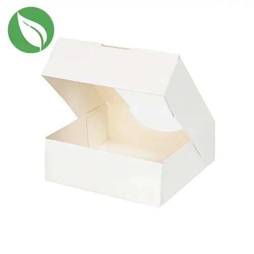 biodegradable white box for 1 donut, brownies, macarons, chocolates, etc. (per 250 pieces)