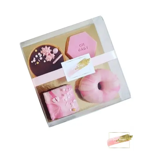 Clear sweets box - 15 x 15 x 3 cm  (per 100 pieces)