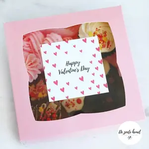 Rosa Box für 4 Cupcakes (25 Stück)