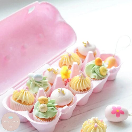 Cupcakedozen.nl Pink egg carton for 10 sweets (10 pieces)