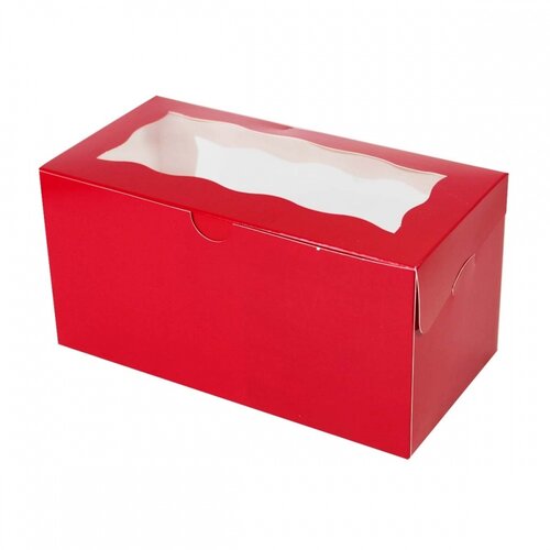 Rote Box für 2 Cupcakes (25 Stück)