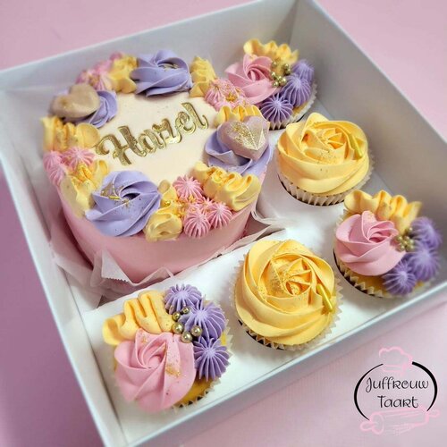 Cupcakedozen.nl Bento combinatie box met 5 cupcakes en transparant deksel (10 stuks)