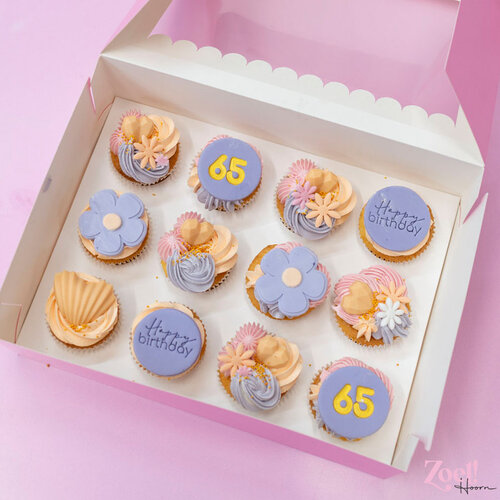 Cupcakedozen.nl Freche rosa Box für 12 Cupcakes + Schaufenster (10 Stück)