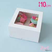 Box für 4 Cupcakes - Schaufenster (10 Stück)