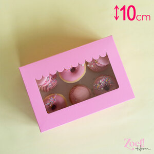 Cupcakedozen.nl Rosa Box für 6 Cupcakes - Schaufenster (10 Stück)