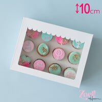 Box für 12 Cupcakes - Schaufenster (10 Stück)