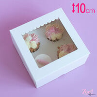 Box für 4 Cupcakes - Schaufenster (10 Stück)