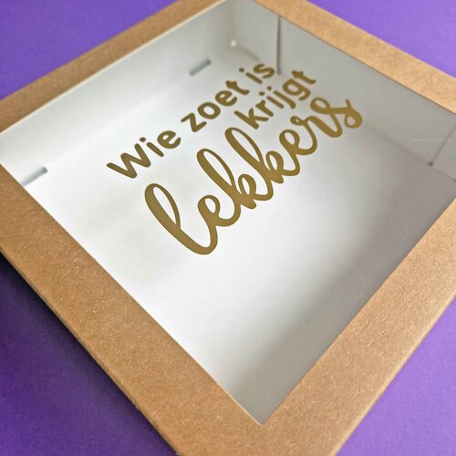 Gifts by Rose Sweet box sticker - "Wie zoet is krijgt lekkers" (5 pieces)