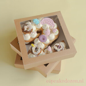 Kraft pastry box - 19x19x5 (25 pcs)