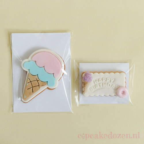 Cupcakedozen.nl Cookie bags with cardboard base and self adhesive strips (100 pieces)