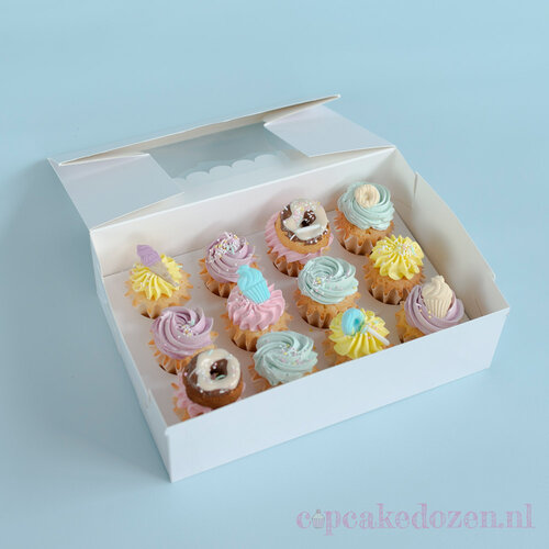 Cupcakedozen.nl Doos voor 12 minicupcakes + winkelluifel venster (10 stuks)