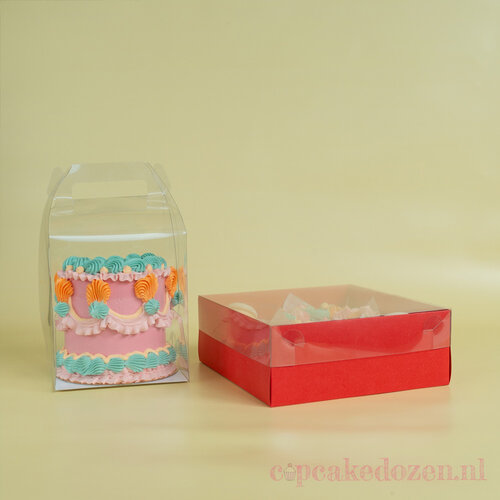 Cupcakedozen.nl Turn any cake into an eye-catcher with our transparent cake boxes! (10 pieces)