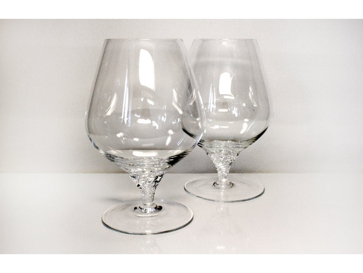 Skloglass Handgemaakte kristallen cognac glas Twist leg