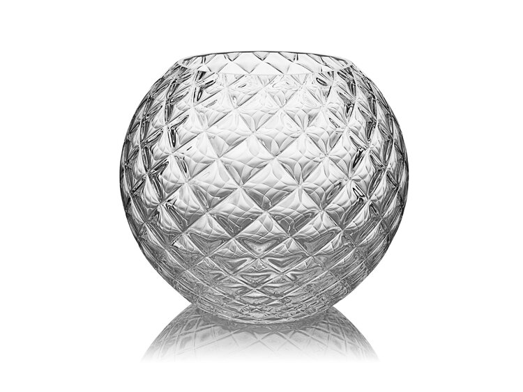 Skloglass Handgemaakt kristallen Dahlia bolvaas 180mm - Kristal