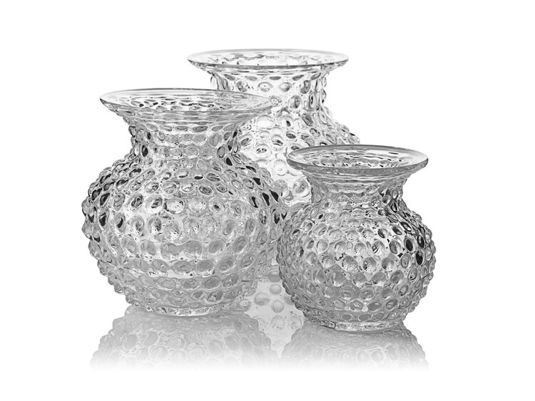 Skloglass Handgemaakt kristallen Lobelia vaas Kristal