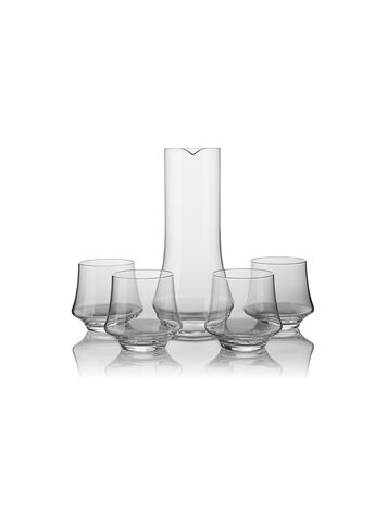 Skloglass Handgemaakte kristallen karaf met 4 glazen IRIS
