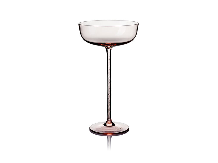 Skloglass Tangled champagnecoupe / 2st - Roze
