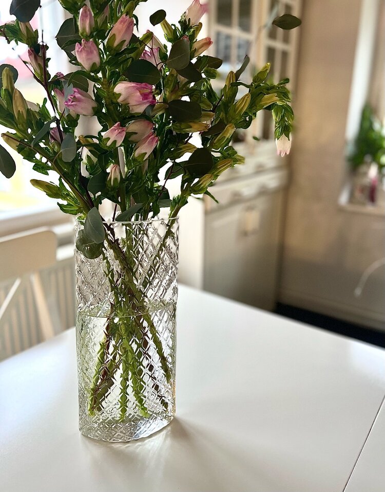 Skloglass Handgemaakt kristallen Lilie vaas 300mm - Kristal