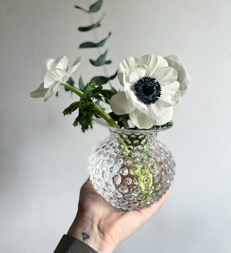 Skloglass Handgemaakt kristallen Lobelia vaas Kristal