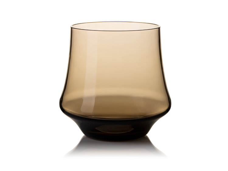 Skloglass Handgemaakte kristallen karaf met 4 glazen IRIS - SMOKE