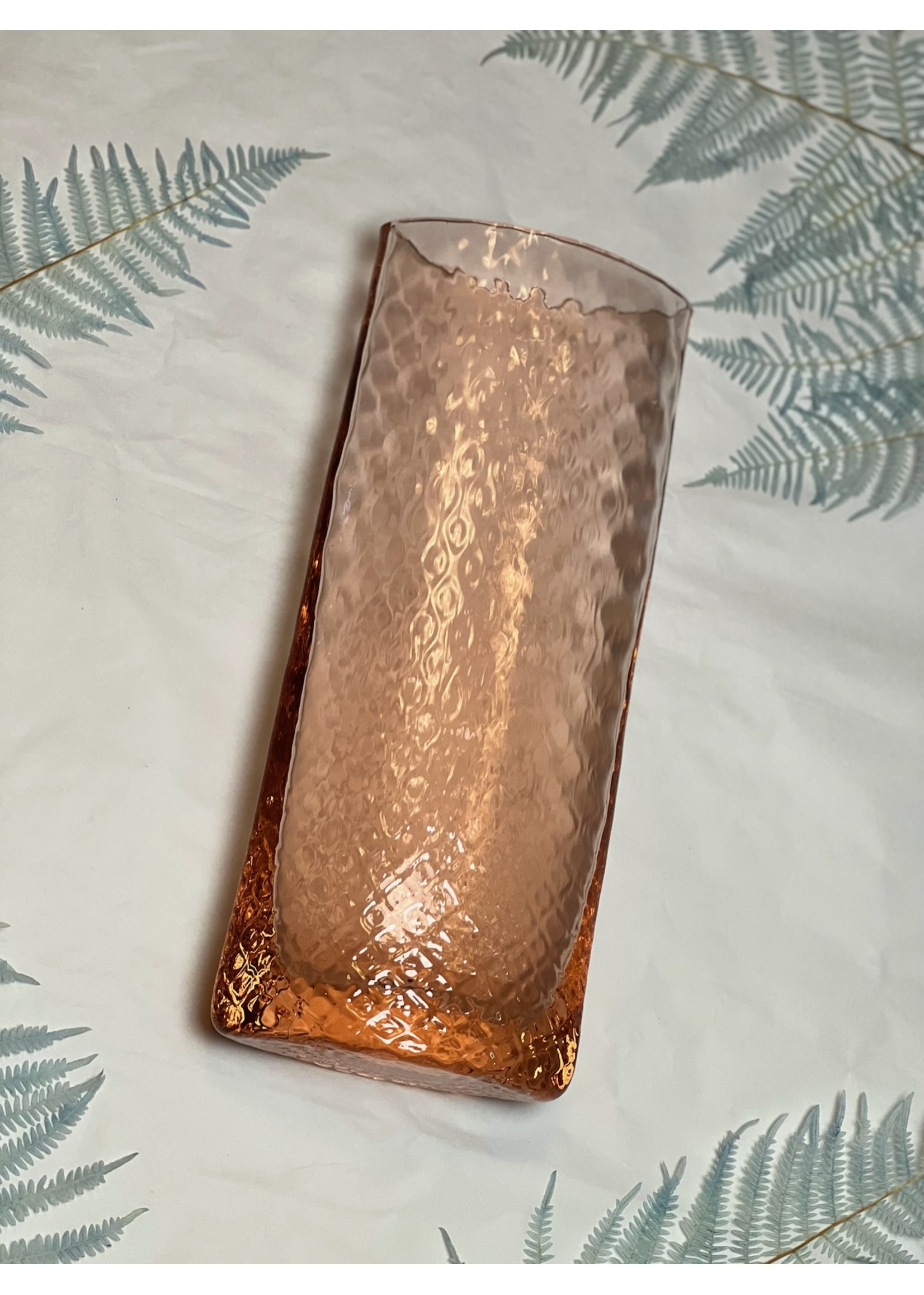 Skloglass Handgemaakt kristallen Lilie vaas 300mm - Roze
