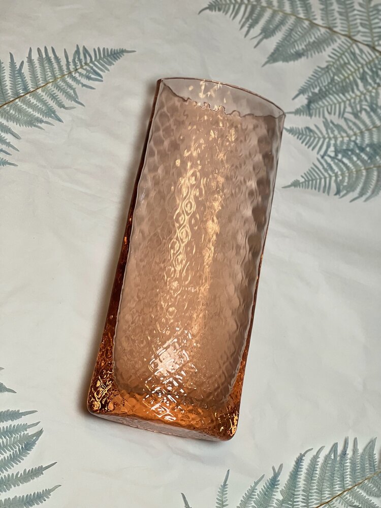 Skloglass Handgemaakt kristallen Lilie vaas 300mm - Roze