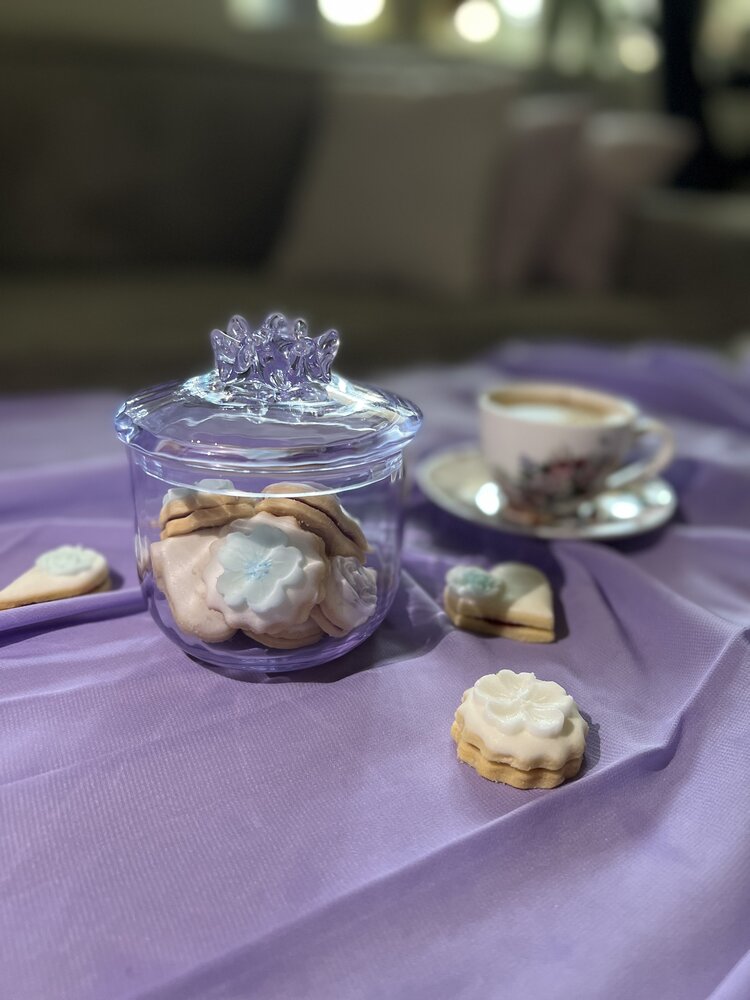 Skloglass Handgemaakte  schaal met deksel  Sakura Alexandrite