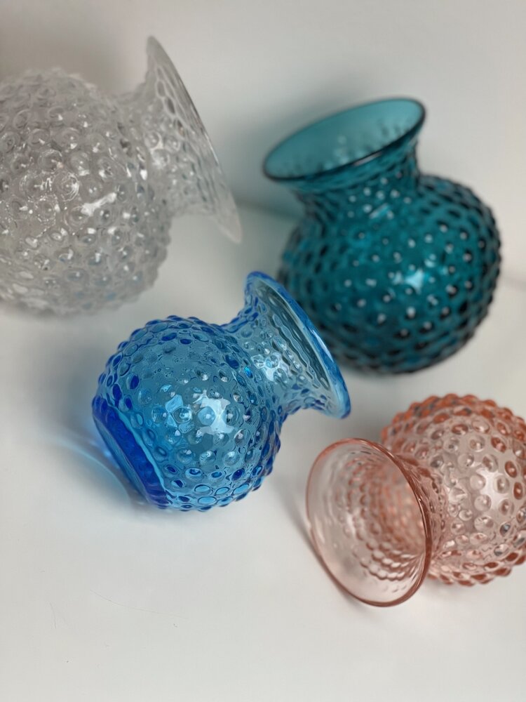 Skloglass Handgemaakt kristallen Lobelia vaas Roze