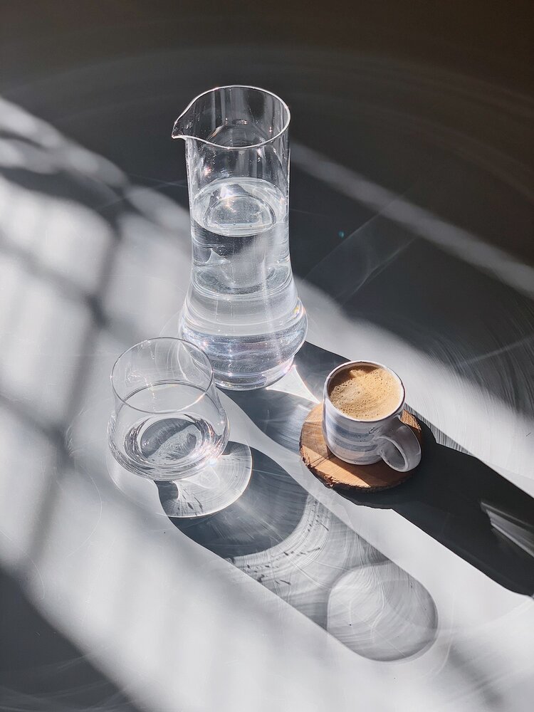 Skloglass Handgemaakte kristallen karaf met 4 glazen IRIS