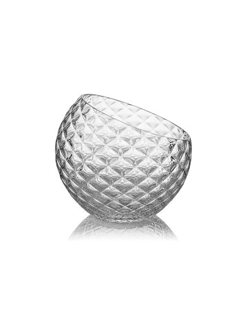 Skloglass Handgemaakte Dahlia schaal 150mm - Kristal