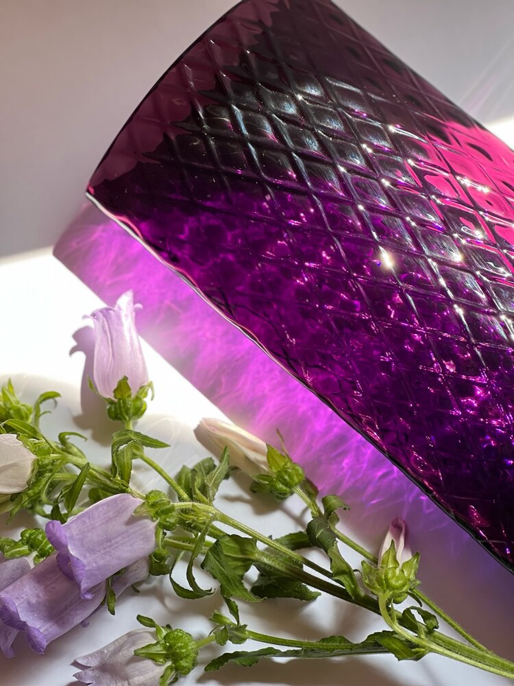 Skloglass Handgemaakt kristallen Lilie vaas 300mm - Paars