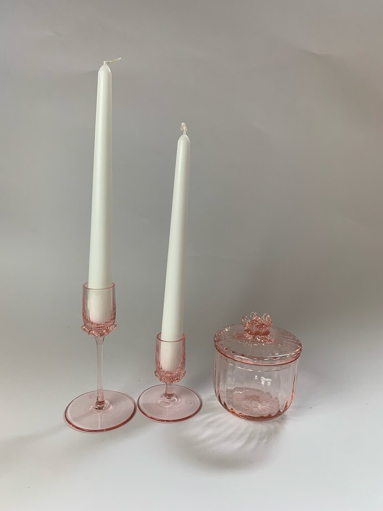 Skloglass Handgemaakte  kristal kandelaar 7 cm Sakura Roze