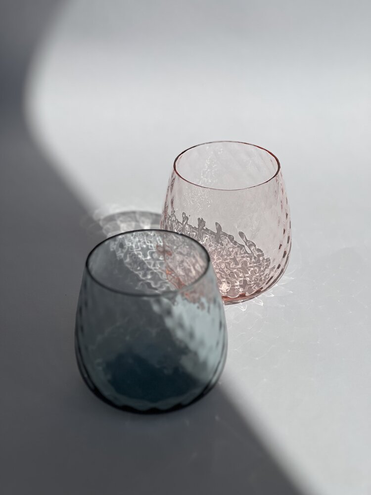 Skloglass Zinnia waterglas / 2st - Saffier