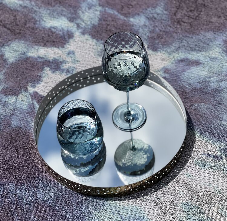 Skloglass Zinnia waterglas / 2st - Saffier