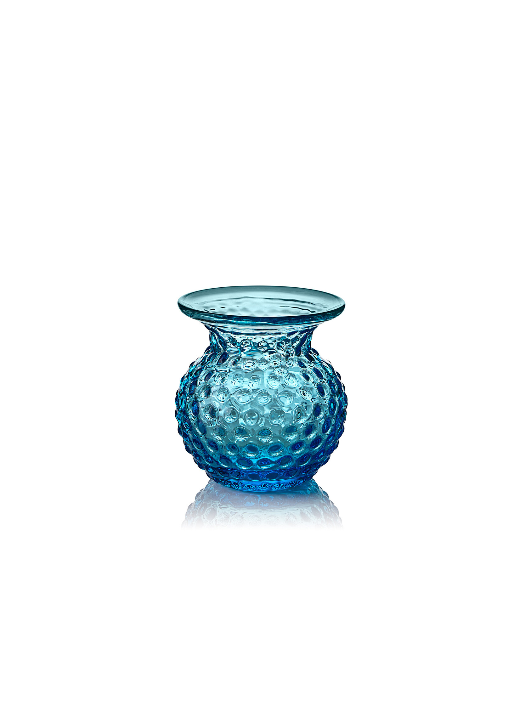 Skloglass Handgemaakt kristallen Lobelia vaas - Azure