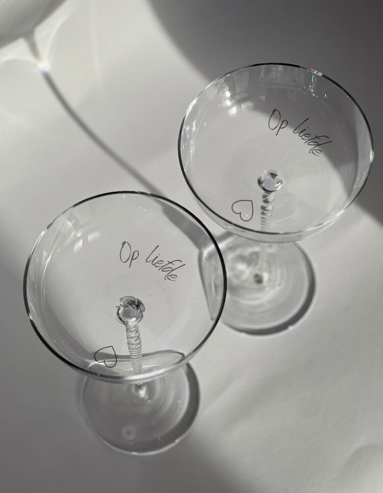 Skloglass Op Liefde Tangled champagneglas / 2st