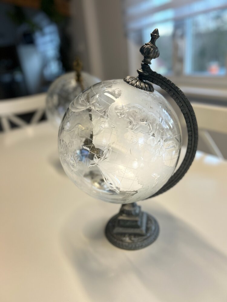 AP crystal Kristallen wereldbol met dieren