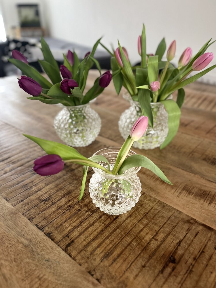 Skloglass Handgemaakt kristallen Lobelia vaas Kristal