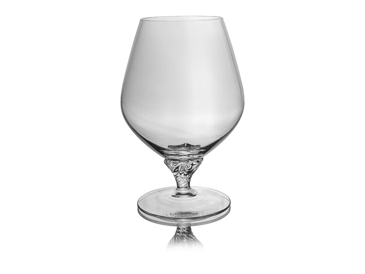 Skloglass Handgemaakte kristallen cognac glas Twist leg