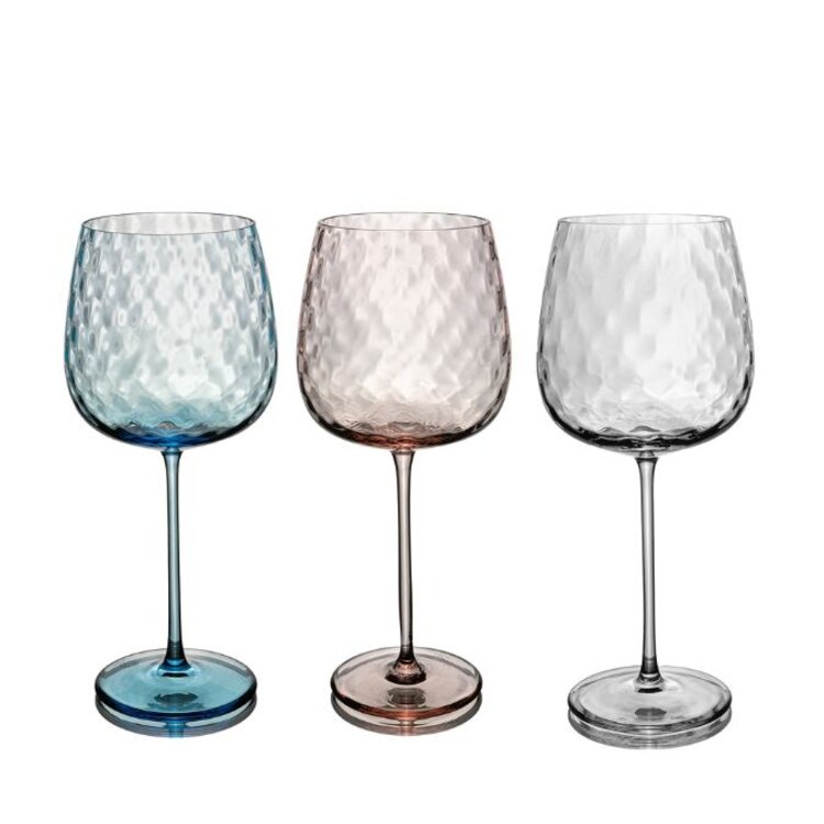 Skloglass Zinnia handgemaakte wijnglazen / 6st mix kleuren