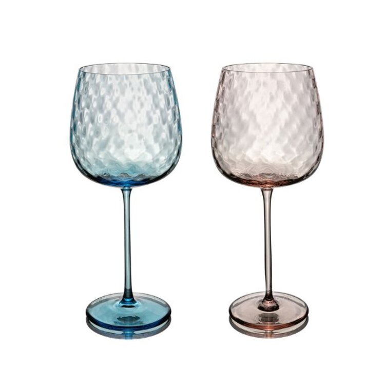 Skloglass Zinnia handgemaakte wijnglazen / 6st mix kleuren