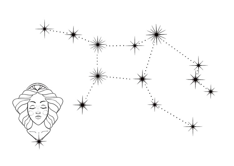 Skloglass Horoscoop MAAGD op Kristallen bolvaas 150mm