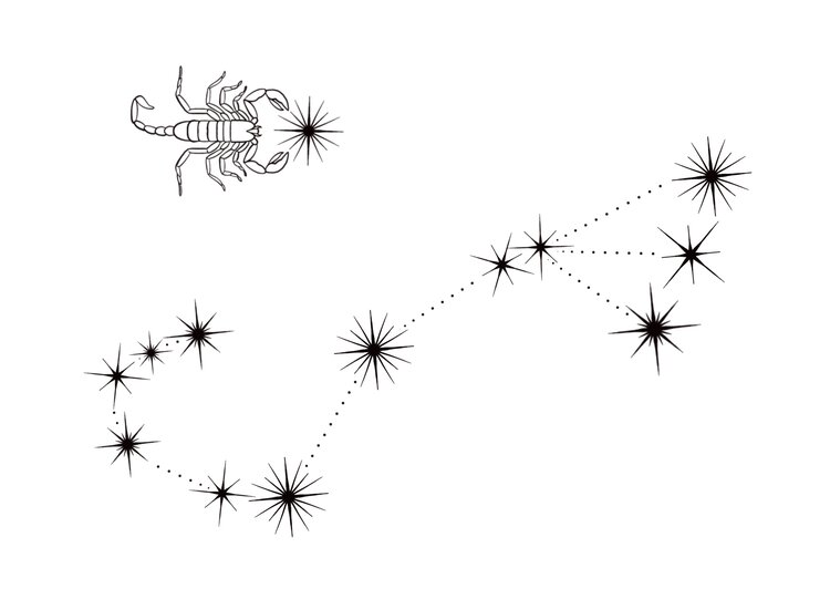 Skloglass Horoskoop SCHORPIOEN op Kristallen bolvaas 180mm