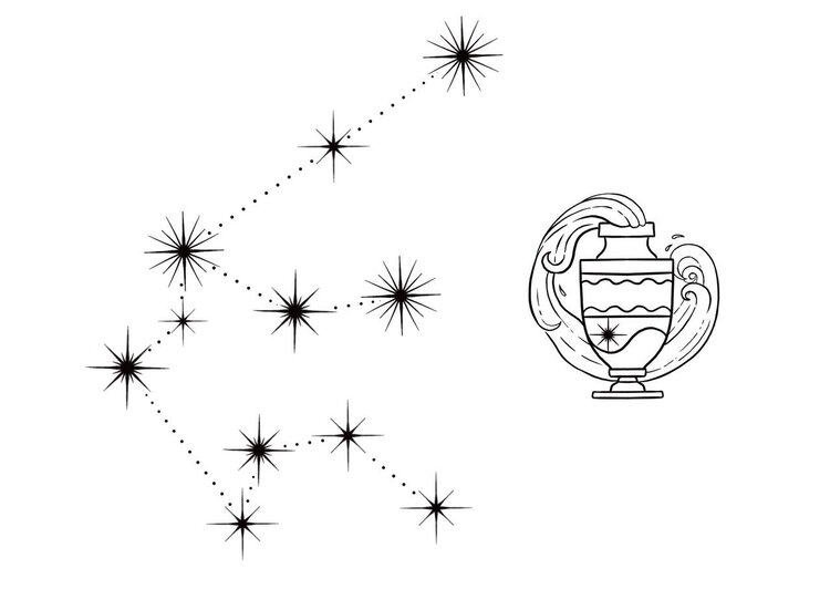 Skloglass Horoskoop WATERMAN op Kristallen bolvaas 180mm